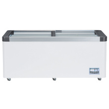 710L Flat Sliding Glass Door Supermarket Showcase Freezer for Sale